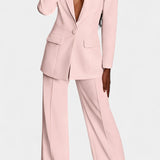 Marnie Σετ Σακάκι Ραμμένο Κατά Παραγγελία και Παντελόνι με Φαρδύ Μπατζάκι