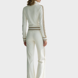 Zinia | Γυναικείο Κομψό Casual Σετ με Λευκό Μακρυμάνικο Τοπ και Παντελόνι