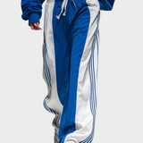 Tiana | Ρετρό Αθλητικό Σετ με Φούτερ και Ριγέ Παντελόνα με Φαρδιά Μπατζάκια