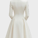 Vinira | Κομψό Σταυρωτό Φόρεμα-Παλτό σε Γραμμή Α με Κλος Τελείωμα