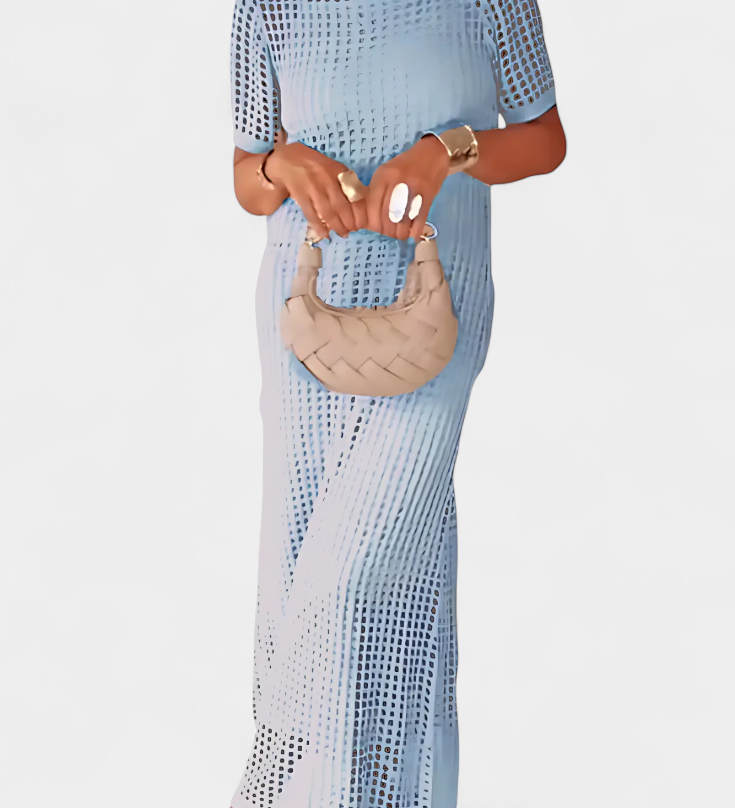 Φόρεμα Δύο Κομματιών Balbina με Λαιμόκοψη και Κοίλες Λεπτομέρειες