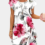 Tamara Λουλουδάτο Φόρεμα από Σατέν με Επίπεδα