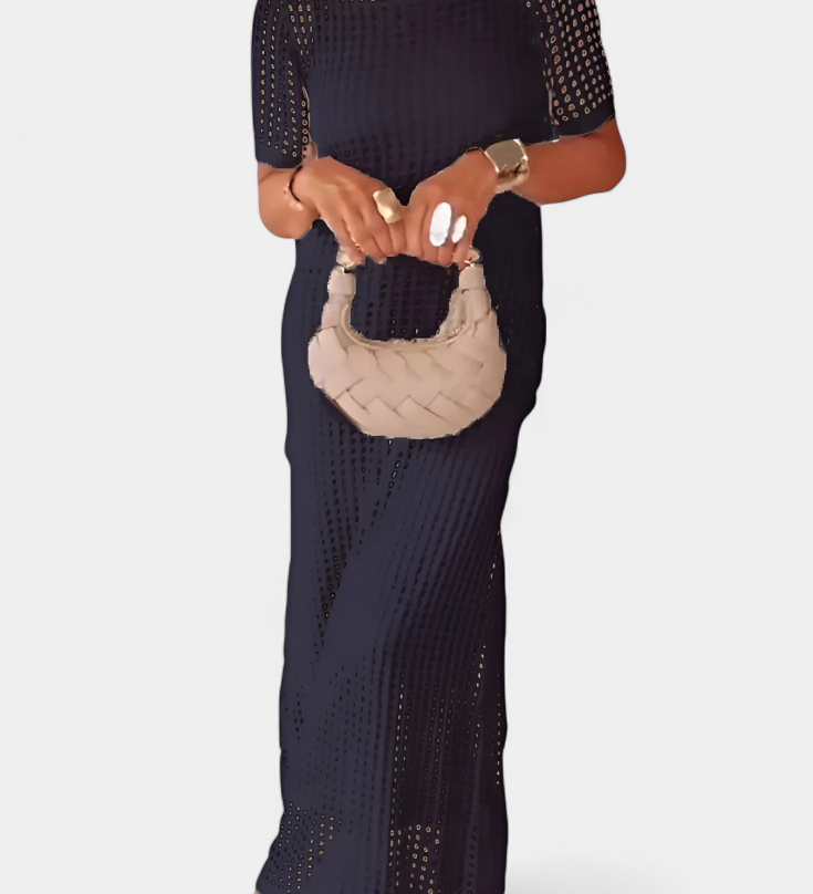 Φόρεμα Δύο Κομματιών Balbina με Λαιμόκοψη και Κοίλες Λεπτομέρειες