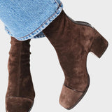 Victoria | Μποτάκια με τετράγωνη μύτη και τακούνι