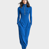 Madea | Γυναικείο Αθλητικό Φόρεμα Μαξι Viscose με Μισό Υψηλό Γιακά και Φερμουάρ MDA3197G9Y