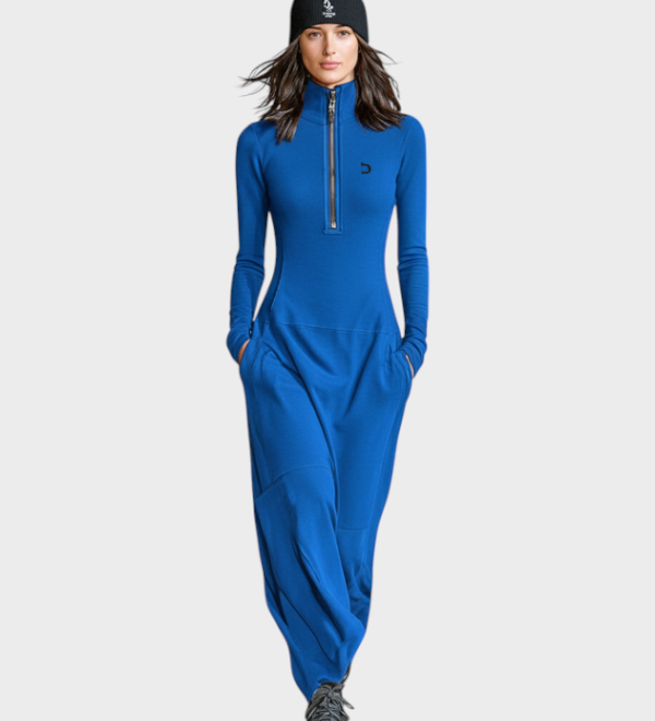 Madea | Γυναικείο Αθλητικό Φόρεμα Μαξι Viscose με Μισό Υψηλό Γιακά και Φερμουάρ MDA3197G9Y