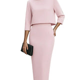 Nina - Σετ Τοπ με Λαιμόκοψη Boat και Μίντι Φούστα (Boat Neck Top And Midi Skirt Set)