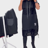 Marieta | Μοντέρνο Φόρεμα με Κουκούλα και Πάτσα