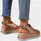 Felisa Σανδάλια πλατφόρμας με ανάγλυφη υφή και υφαντή σόλα