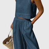 Avelina Μινιμαλιστικό Σετ από Ανάλαφρο Βαμβάκι και Λινό