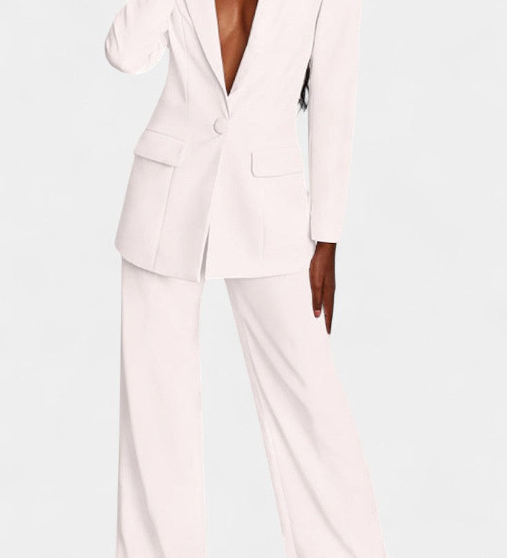 Marnie Σετ Σακάκι Ραμμένο Κατά Παραγγελία και Παντελόνι με Φαρδύ Μπατζάκι