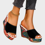 Leanna | Βελούδινο Σανδάλι Wedge Boheme