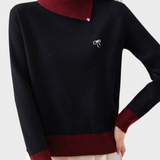 Solvej | Κλασικό Πλεκτό Πουλόβερ με Υψηλό Λαιμό και Αντίθετα Πάνελ