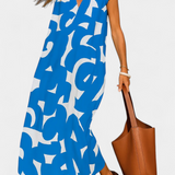 Asela Casual Φόρεμα με Λαιμόκοψη V και Μοτίβο Mixi