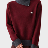 Solvej | Κλασικό Πλεκτό Πουλόβερ με Υψηλό Λαιμό και Αντίθετα Πάνελ