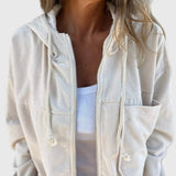 Ευριδίκη – Καθημερινό Μπουφάν από Κορντούρα με Κουκούλα