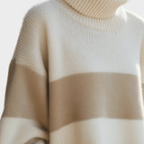 Laurie-Μπεζ και Εκρού Ριγέ Πουλόβερ Ζιβάγκο