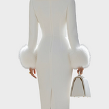 Dorthea | Πολυτελές Φτερωτό - Διακοσμημένο Μίντι Φόρεμα