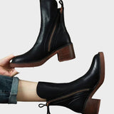 Valorine | Μαύρη δερμάτινη μπότες