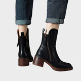 Valorine | Μαύρη δερμάτινη μπότες