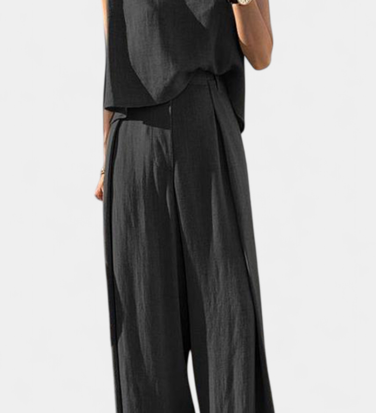 Lauren Σετ Δύο Τεμαχίων με Φαρδύ Παντελόνι