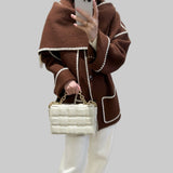 Cora Μεγάλο Μάλλινο Μπουφάν με Κασκόλ