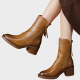 Valorine | Μαύρη δερμάτινη μπότες