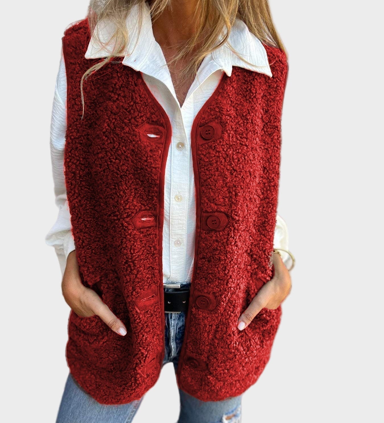 Lynora | Γιλέκο Ζεστό Κοντό με Κουμπιά