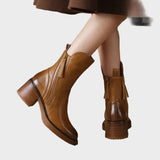 Valorine | Μαύρη δερμάτινη μπότες