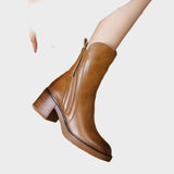 Valorine | Μαύρη δερμάτινη μπότες