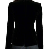 Mona - Βελούδινο Σακάκι με Πολύχρωμο Φλοράλ Κέντημα (Velvet Blazer With Colorful Floral Embroidery)