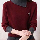 Solvej | Κλασικό Πλεκτό Πουλόβερ με Υψηλό Λαιμό και Αντίθετα Πάνελ