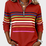 Marlen | Μπλούζα με Μισό Φερμουάρ και Ουράνιο Τόξο