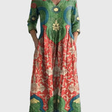 Αριάδνη – Vintage Φλοράλ Μάξι Φόρεμα