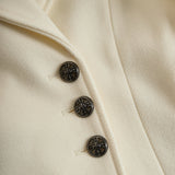 Nora | Κρεμ Φουσκωτό Παλτό με Ψεύτικη Γούνα στον Γιακά και τα Μανίκια