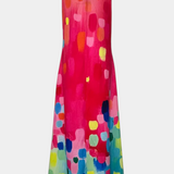 Enna Πολύχρωμο Αμάνικο Φόρεμα με Λαιμόκοψη V