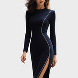 Αλυάνα | Ασύμμετρο Φόρεμα Midi με Λεπτομέρεια Φερμουάρ