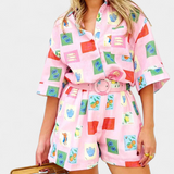 Mariluz Σετ με Πουκάμισο και Σορτς με Ροζ Στάμπα