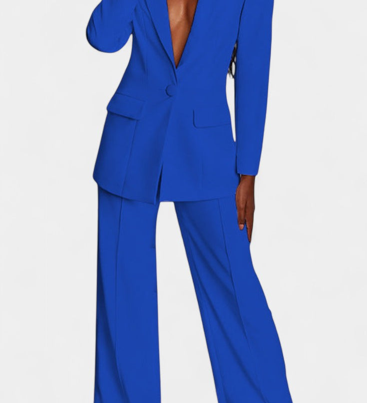 Marnie Σετ Σακάκι Ραμμένο Κατά Παραγγελία και Παντελόνι με Φαρδύ Μπατζάκι