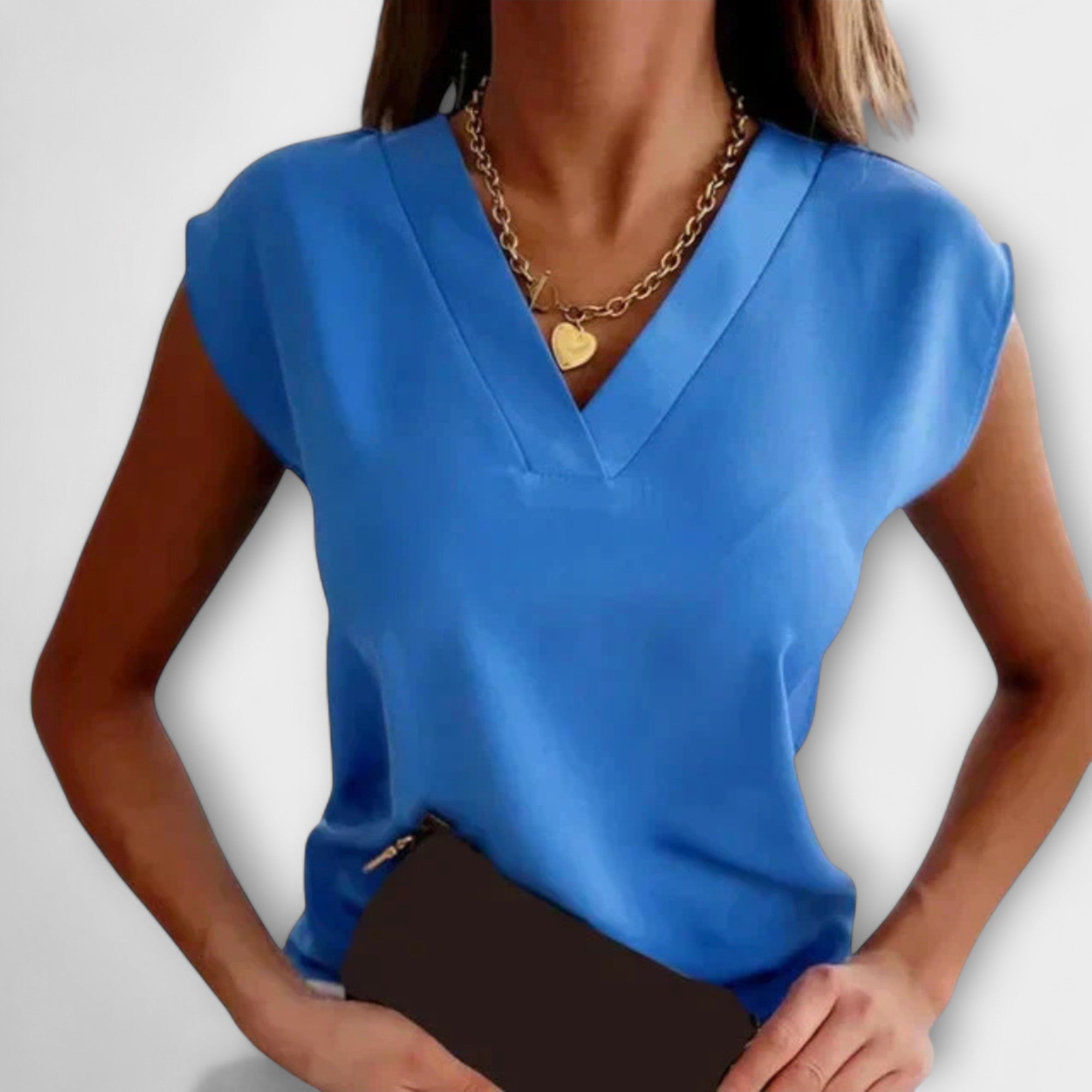 Γυναικείο Καλοκαιρινό Τοπ με V Ντεκολτέ και Άνετα Μανίκια