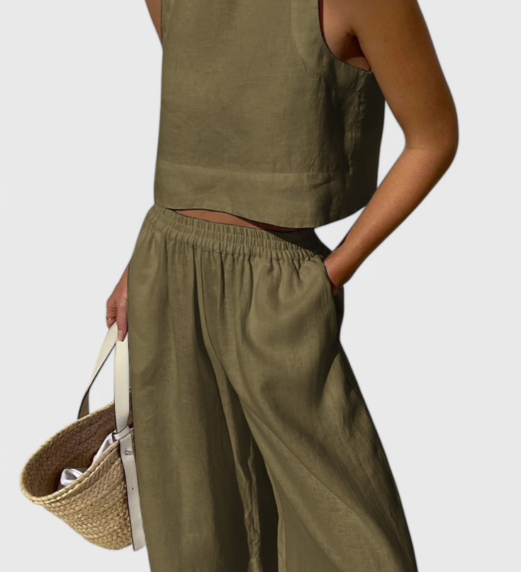 Avelina Μινιμαλιστικό Σετ από Ανάλαφρο Βαμβάκι και Λινό