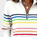 Marlen | Μπλούζα με Μισό Φερμουάρ και Ουράνιο Τόξο