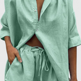 Anika Σετ Δύο Τεμαχίων με Πουκάμισο με Κουμπιά και Σορτς με Κορδόνι