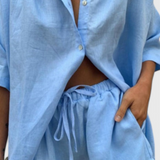 Anika Σετ Δύο Τεμαχίων με Πουκάμισο με Κουμπιά και Σορτς με Κορδόνι