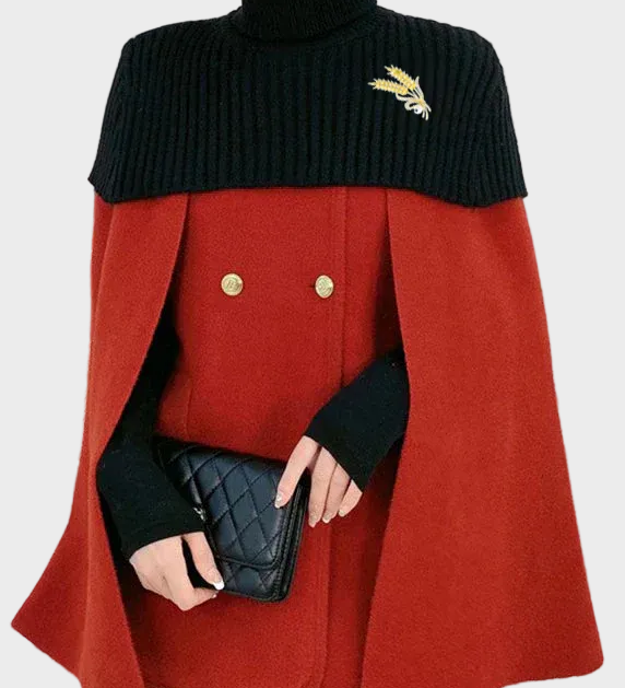 Αζαλέα | Κομψό Λευκό Πλεκτό Πατσαβούρι Κάπα Και Μάλλινες Μπλούζες Δύο Τεμαχίων Άνοιξη