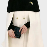 Αζαλέα | Κομψό Λευκό Πλεκτό Πατσαβούρι Κάπα Και Μάλλινες Μπλούζες Δύο Τεμαχίων Άνοιξη