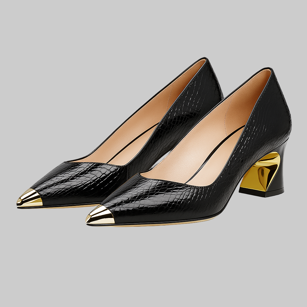 Amanda τακούνια με χρυσή άκρη