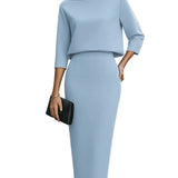 Nina - Σετ Τοπ με Λαιμόκοψη Boat και Μίντι Φούστα (Boat Neck Top And Midi Skirt Set)