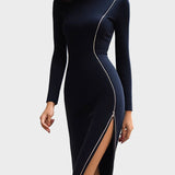 Αλυάνα | Ασύμμετρο Φόρεμα Midi με Λεπτομέρεια Φερμουάρ