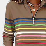 Marlen | Μπλούζα με Μισό Φερμουάρ και Ουράνιο Τόξο